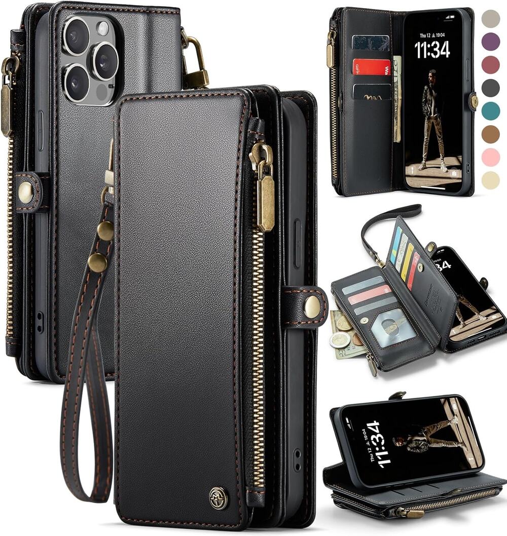 Defencase Compatible With IPhone 12 Pro Max Case Wallet With RFID Blocking Card